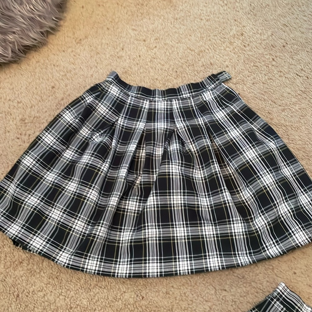 Girls Private School Uniform Plaid Skirt